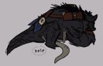  ambiguous_gender black_hair bone brown_body brown_skin bular duo hair horn long_tail male monster pawpads rgb_(artist) scabbard scar size_difference skull spikes tales_of_arcadia troll trollhunters 