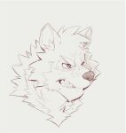  angry anthro barrel_(live-a-hero) bust_portrait canid canine canis growling heylaw21 hi_res live-a-hero male mammal portrait sketch solo video_games wolf 