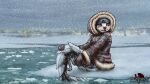  anthro arctic city cityscape clothed clothing coat cybernetics cyberpunk cyborg detailed_background digital_media_(artwork) english_text eyewear female goggles handwear harp_seal hi_res ice inuit lake machine mammal marine metadragonart mittens open_mouth outside pinniped seal sitting smile snow snowing snowscape solo text tongue topwear url widescreen 