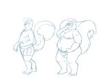  2018 anthro balls belly bravo clothing erection genitals humanoid_genitalia humanoid_hands humanoid_penis male mammal mature_male mephitid moobs nipples overweight overweight_male penis simple_background sketch skunk solo underwear white_background 