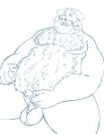  2019 anthro balls beard belly body_hair bravo chest_hair domestic_pig erection facial_hair genitals hairy hi_res humanoid_genitalia humanoid_hands humanoid_penis male mammal mature_male moobs nipples overweight overweight_male penis simple_background sketch solo suid suina sus_(pig) white_background 