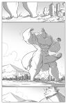  2012 abs absurd_res anthro balls biceps big_balls big_muscles big_penis biped building canid canine city comic conditional_dnp destruction digital_media_(artwork) erection flexing fluffy fluffy_tail fox genitals growth hi_res holding_object huge_muscles huge_penis humanoid_genitalia humanoid_penis jollyjack macro male mammal monochrome mountain muscle_growth muscular muscular_anthro muscular_male nude outside pecs penis sea ship solo vehicle water watercraft 