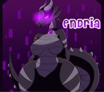  anthro breasts dragon ender_dragon female jean? minecraft purple_background purple_eyes scalie simple_background solo video_games wings 