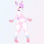  1:1 4_fingers absurd_res animal_crossing anthro arched_back back_boob big_breasts blush blush_stickers breasts butt cervid choker diana_(animal_crossing) featureless_breasts featureless_crotch feet female fingers gammainks hi_res humanoid_feet humanoid_hands jewelry looking_at_viewer looking_back mammal mature_anthro mature_female necklace nintendo nude simple_background smile solo thick_thighs video_games 