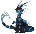  2021 blue_eyes digital_media_(artwork) dragon feral hi_res horn simple_background spines tarkir white_background wingless_dragon 