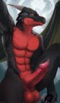  abs absurd_res anthro bad_dragon balls big_penis bodily_fluids claws dr._welps dragon duke_(bad_dragon) genital_fluids genitals hi_res horn humanoid invalid_tag looking_at_viewer male muscular penis precum reptile scales scalie solo western_dragon wings yellow_eyes 
