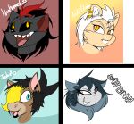  2021 absurd_res anthro art_styles beth_(masterj291) canid canine canis digital_media_(artwork) diji_(masterj291) disembodied_head domestic_cat domestic_dog equid equine felid feline felis female group headshot_portrait hi_res horse jace_(masterj291) male mammal masterj291 portrait simple_background slyrray_(masterj291) 