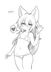  &lt;3 2021 absurd_res animal_humanoid blush cat_humanoid comic felid felid_humanoid feline feline_humanoid female hi_res humanoid japanese_text looking_at_viewer mammal mammal_humanoid mofuaki monochrome navel simple_background solo text translation_request white_background young 