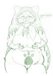  anthro asking big_breasts breasts capcom claws clothing dialogue dktorzi domestic_cat eyebrows eyes_closed eyewear eyewear_on_head felid feline felis felyne female finger_claws fingers fur genitals glasses glasses_on_head grammeowster_chef hi_res huge_breasts lynian mammal mature_female monster_hunter nipples nude open_mouth overweight overweight_anthro overweight_female palico paws pussy scarf solo standing talking_to_viewer thick_thighs video_games 