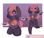  animal_crossing anthro c0draw cake canid canine canis cherry_(animal_crossing) dessert domestic_dog female food hi_res mammal nintendo punk video_games 