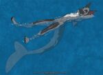  2021 4_toes alishka canid canine digital_media_(artwork) feet fin fish hybrid mammal marine paws shark smile toes yellow_eyes 