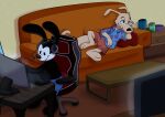  2021 anthro black_body by-nc-nd clothing creative_commons digital_media_(artwork) disney fleischer_style_toon fur group hi_res lagomorph leporid macropod male mammal marsupial nickelodeon orlandofox oswald_the_lucky_rabbit rabbit rocko&#039;s_modern_life rocko_rama toony wallaby 