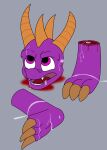  aaron_amethyst absurd_res activision anthro blood bodily_fluids claws cum cum_on_face cum_on_feet death decapitation dismemberment dragon fangs feet genital_fluids gore hi_res male open_mouth soles solo spyro spyro_the_dragon video_games 