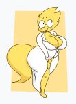  alphys anthro barefoot belly big_breasts breasts buckteeth chubby_anthro chubby_female cleavage clothed clothing coat eyewear feet female freckles glasses hi_res lab_coat lizard looking_away overweight overweight_anthro overweight_female reptile scales scalie simple_background slightly_chubby smile snoopy_snoot solo standing teeth thick_tail thick_thighs tight_clothing tight_coat tight_topwear topwear undertale video_games wavy_mouth wide_hips yellow_body yellow_scales 