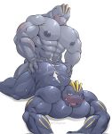  abs all_fours anal anal_penetration biceps big_muscles blush bodily_fluids cum cum_in_ass cum_in_self cum_inside cum_splatter doggystyle drooling duo from_behind_position genital_fluids grey_body grey_nipples hand_on_butt hi_res humanoid humanoid_on_humanoid humanoid_penetrated humanoid_penetrating humanoid_penetrating_humanoid looking_at_viewer looking_pleasured lying machoke maldu male male/male markings muscular muscular_humanoid narrowed_eyes nintendo nipples on_front pecs penetration pok&eacute;mon pok&eacute;mon_(species) red_markings saliva sex suntan sweat tan_line video_games yellow_markings 