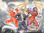  anthro eugeniy_g fight fighting_pose friends group hero horn human kuallilunium male mammal muscular okti_wolfik_the_voogaroo pose teamwork villainous voogaroo wings 