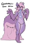  absurd_res andromorph anthro big_hands big_tail blue_tongue caramell_sundoffe dripping genitals goo_(disambiguation) goo_creature hair hi_res intersex long_hair long_tongue mammal purple_body pussy rodent sciurid solo thick_thighs tongue topazknight translucent translucent_body wide_hips 