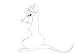  2021 anthro bedroom_eyes black_and_white breasts don_bluth female full-length_portrait hands_behind_head hi_res line_art looking_back mammal monochrome mouse mrs._brisby murid murine narrowed_eyes nipples nude portrait rodent sabrotiger seductive side_view simple_background solo the_secret_of_nimh whiskers white_background 