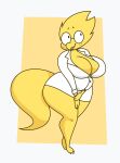  alphys anthro barefoot belly big_breasts breasts buckteeth chubby_anthro chubby_female cleavage clothed clothing coat eyewear feet female freckles glasses hi_res lab_coat lizard looking_away overweight overweight_anthro overweight_female reptile scales scalie simple_background slightly_chubby smile snoopy_snoot solo standing teeth thick_tail thick_thighs tight_clothing tight_coat tight_topwear topwear undertale video_games wavy_mouth wide_hips yellow_body yellow_scales 