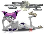  bikini cartoon_network dc dc_comics dcau grey_skin high_heels jinx moon pink_eyes pink_hair swimsuit teen_titans 