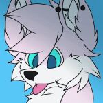  1:1 2_frame_animation animated anonymous_artist anthro blue_eyes cute_face ear_piercing fur hair icon low_res male piercing pink_body pink_fur pink_hair short_playtime smile solo verxaty white_body white_fur 