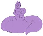  anthro apode belly big_belly big_breasts breasts canid canine chubby_female clothes_stretching digital_drawing_(artwork) digital_media_(artwork) draconcopode fat_rolls female huge_breasts hybrid lamia legless mammal narusewolf navel overboob overweight reptile scalie serpentine sketch slightly_chubby snake solo split_form thick_tail weight_gain wide_hips 