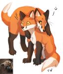  2021 ambiguous_gender canid canine digital_media_(artwork) duo feral flashw fox fur mammal orange_body orange_fur simple_background smile white_background 