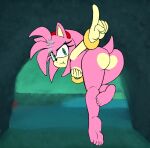  amy_rose anthro breast_grab breasts bubble butt cave clothing diving eulipotyphlan feet female freediving green_eyes hair hand_on_breast hiding_breasts holding_breath mammal nude pink_body pink_hair sega solo sonic_the_hedgehog_(series) the_mad_monk underwater video_games water 