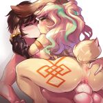  1:1 amazon_(dragon&#039;s_crown) anthro blush cowgirl_position dragon&#039;s_crown duo eugeniy_g eugeniyburnt female from_front_position hi_res human human_on_anthro interspecies kissing male male/female mammal odin_sphere on_bottom on_top pooka sex 