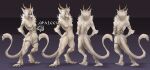  2021 anthro breasts digital_media_(artwork) digitigrade dragon featureless_breasts featureless_crotch female fur furred_dragon hair hi_res horn isvoc model_sheet non-mammal_breasts solo white_body white_fur white_hair wingless_dragon 