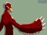  4:3 anthro avian beak bird breath_of_the_wild digital_media_(artwork) feathered_wings feathers hi_res looking_at_viewer male nintendo prismanoodle_(artist) rito simple_background solo the_legend_of_zelda video_games wings 