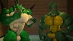  16:9 3d_(artwork) alien anthro balls demon digital_media_(artwork) dragon dragon_ball dragon_ball_z duo erection genitals glowing glowing_eyes hi_res humanoid_genitalia humanoid_penis jackie_chan_adventures male male/male muscular pecs penis porunga red_eyes sam1377 scalie shendu source_filmmaker spikes widescreen 