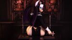  16:9 3d_(artwork) 4k absurd_res anthro breasts chiropteran church clothing digital_media_(artwork) female garter_belt garter_straps hi_res humanoid looking_at_viewer mammal nun nun_outfit panties rouge_the_bat saygoodbye-sfm sega solo sonic_the_hedgehog_(series) underwear wide_hips widescreen 