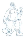  2020 anthro balls beaver belly bravo eyewear flaccid genitals glasses hi_res humanoid_genitalia humanoid_hands humanoid_penis male mammal mature_male moobs navel nipples overweight overweight_male penis rodent simple_background sketch solo white_background 