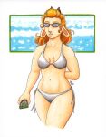  anthro bikini bovid caprine clothing curvaceous curvy_figure goat grace_mccray_(revy_lagoon) hair hi_res humanoid_face lips mammal pinup pose red_hair revy_lagoon solo swimwear thick_thighs voluptuous 