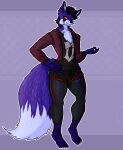  aeri_aosune anthro barefoot big_tail black_hair black_nose blue_body blue_fur bottomwear breasts canid canine cheek_tuft chest_tuft clothed clothing countershading curled_hair dipstick_tail ear_piercing edgeartstation eyeshadow facial_tuft feet female fox fur hair hand_on_hip hellstorm hi_res highlights_(coloring) hoodie inner_ear_fluff leggings legwear looking_at_viewer makeup mammal markings multicolored_body multicolored_fur multicolored_tail orange_eyes piercing pose pupils short_hair slit_pupils small_breasts solo standing thick_thighs topwear tuft two_tone_body two_tone_fur 