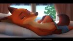  16:9 2021 animal_genitalia animal_penis anthro artist_name bed bedroom black_bars canid canine canine_penis clothed clothing detailed_background disney fox fur furniture genitals letodoesart looking_aside lying lying_on_bed male mammal nick_wilde on_bed orange_body orange_fur penis penis_tip pillow removing_underwear sheath solo tan_body tan_fur text underwear underwear_down undressing url widescreen zootopia 