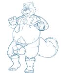  2021 anthro balls belly big_balls blue_and_white bravo canid canine facial_hair genitals humanoid_genitalia humanoid_hands humanoid_penis male mammal mature_male monochrome moobs mustache navel nipples overweight overweight_male penis raccoon_dog simple_background sketch solo tanuki white_background 