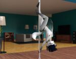  3d_(artwork) anthro anthro(furaffinity) blue_eyes breasts canid canine dancing digital_media_(artwork) female fox inside mammal nipples pole pole_dancing red_fox silver_fox solo 