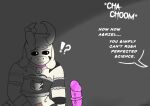  after_masturbation alphys anthro asriel_beta asriel_dreemurr barely_visible_genitalia barely_visible_penis bodily_fluids bovid bow_tie caprine clothing collar cosplay dialogue duo english_text female genitals goat hi_res hoaxy horn maid_uniform male male/female mammal markings penis sex_toy surprised_expression text tired undertale uniform video_games 