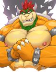 &lt;3 abs anthro armband biceps bowser bracelet claws hair hi_res horn jewelry koopa male mario_bros muscular muscular_anthro muscular_male nintendo nipples pecs pose red_eyes red_hair scalie solo spiked_armband spiked_bracelet spikes teeth thymilph video_games yellow_body 