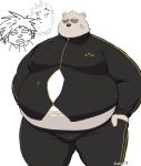  2021 anthro belly black_nose bottomwear bulge clothing eyewear hi_res iwano kemono male mammal navel obese obese_male odd_taxi overweight overweight_male pants polar_bear sekiguchi_(odd_taxi) solo sunglasses ursid ursine yano_(odd_taxi) 