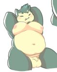  anthro big_breasts blue_hair breasts chubby_male fangs hair hi_res male moobs nintendo obese overweight pok&eacute;mon pok&eacute;mon_(species) snorlax unknown_artist video_games 