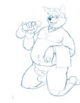  2020 anthro balls belly bow_tie bravo canid canine disembodied_penis disney duo erection eyewear fox genitals gideon_grey glasses hi_res humanoid_genitalia humanoid_hands humanoid_penis male male/male mammal moobs navel nipples overweight overweight_male penis simple_background sketch solo_focus white_background zootopia 