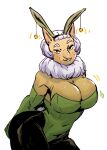 anthro breasts bunny_costume cleavage clothed clothing costume fake_ears fake_rabbit_ears female hair hi_res hypno_(pok&eacute;mon) looking_at_viewer nintendo pok&eacute;mon pok&eacute;mon_(species) redfred simple_background solo video_games white_background white_hair 