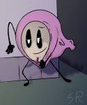  animate_inanimate clothing female ganny_(character) gaytrac3r genitals grey_body hi_res hood long_labia not_furry object_shows pointed_clit purple_clothing pussy solo waddling_head 