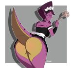  absurd_res cartoonsaur clothing dinosaur female hi_res humanoid maid_uniform reptile sauria_(cartoonsaur) scalie uniform 