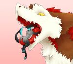  anthro brother brothers duo ear_piercing fish fur furred_shark holding_tongue imminent_vore male male/male mammal marine micro mouth_shot odin_(wulframite) open_mouth oral_vore piercing sergal shark sibling simple_background tongue unfortunatelyalive vore white_body white_fur wulframite 