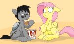  2017 alternate_species anthro black_hair bucket_of_chicken chicken_meat cutie_mark digital_media_(artwork) duo eating equid equine eyelashes eyewear female fluttershy_(mlp) food friendship_is_magic fur glasses grey_body grey_fur hair hasbro horse male mammal meat my_little_pony pegasus pink_hair pony sandwich-anomaly simple_background simple_eyes sitting sunglasses teal_eyes van_(sandwich-anomaly) wings yellow_body yellow_fur 