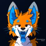  absurd_res anthro canid canine fox hi_res kitsumuji_ceher macro male mammal micro open_mouth oral solo throat tongue vore 